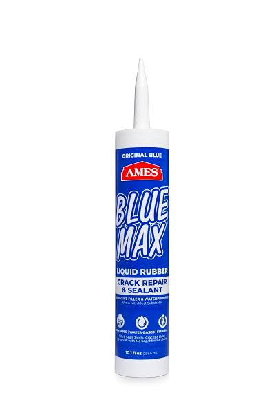 AMES Blue Max Caulk Crack Repair & Sealant, 10.1Oz, Blue | Thick elastomeric sealant for vents, seams, cracks, joints, and penetrations.