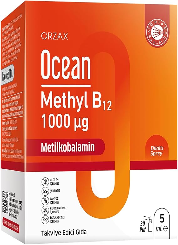 Ocean Methyl B12 1000 mcg Metilkobalamin içeren Dilaltı Sprey (1 x 5 mL)