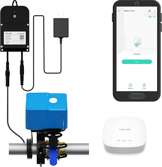 YoLink Smart Water Valve Controller, with Bulldog Water Valve Manipulator, Easy No-Plumber DIY Installation, Remote Control, Compatible with Alexa/Google Assistant, IFTTT - YoLink Hub Included