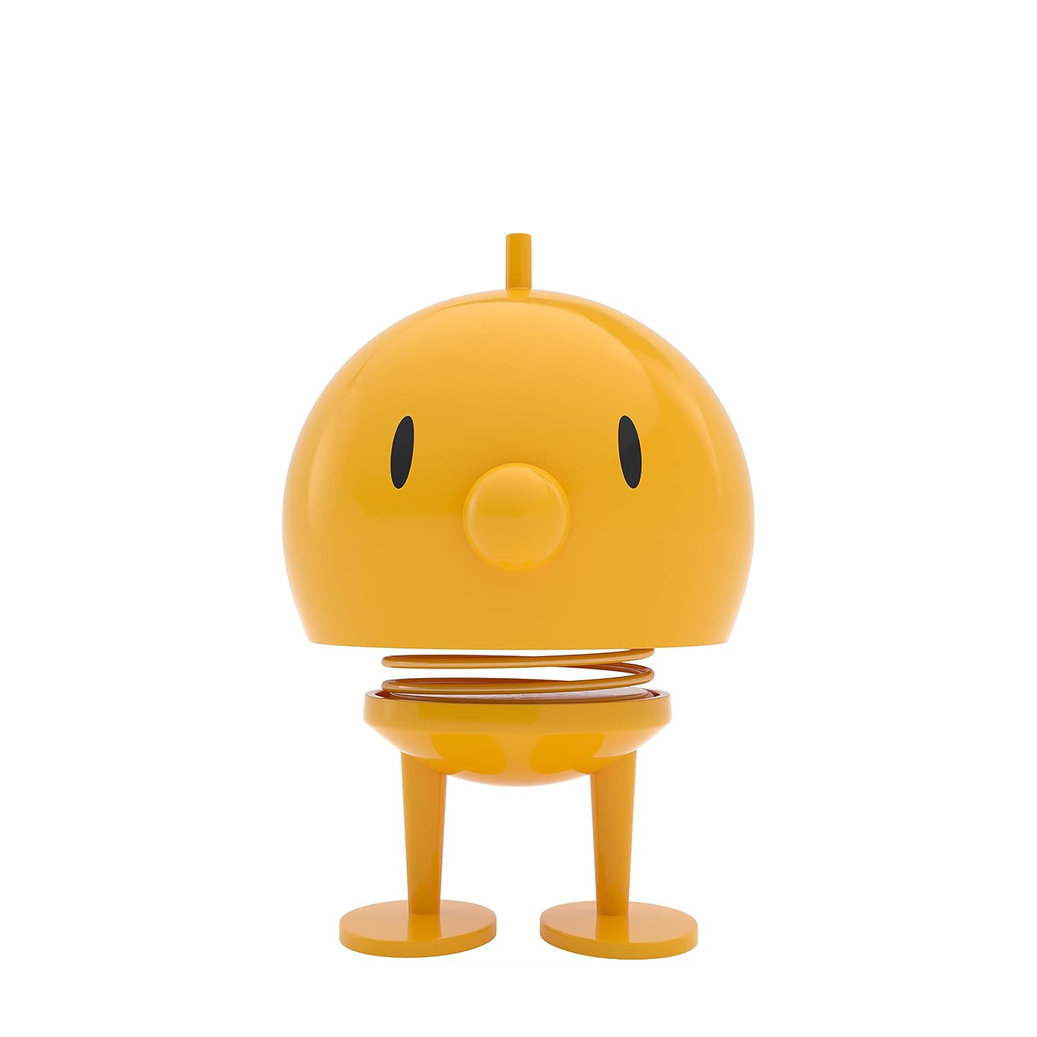 Hoptimist Bumble - Danish Design Home Decor Ornament - Plastic Figurine with a Metal Spring, Large - Creates Cheerful Movement - Yellow