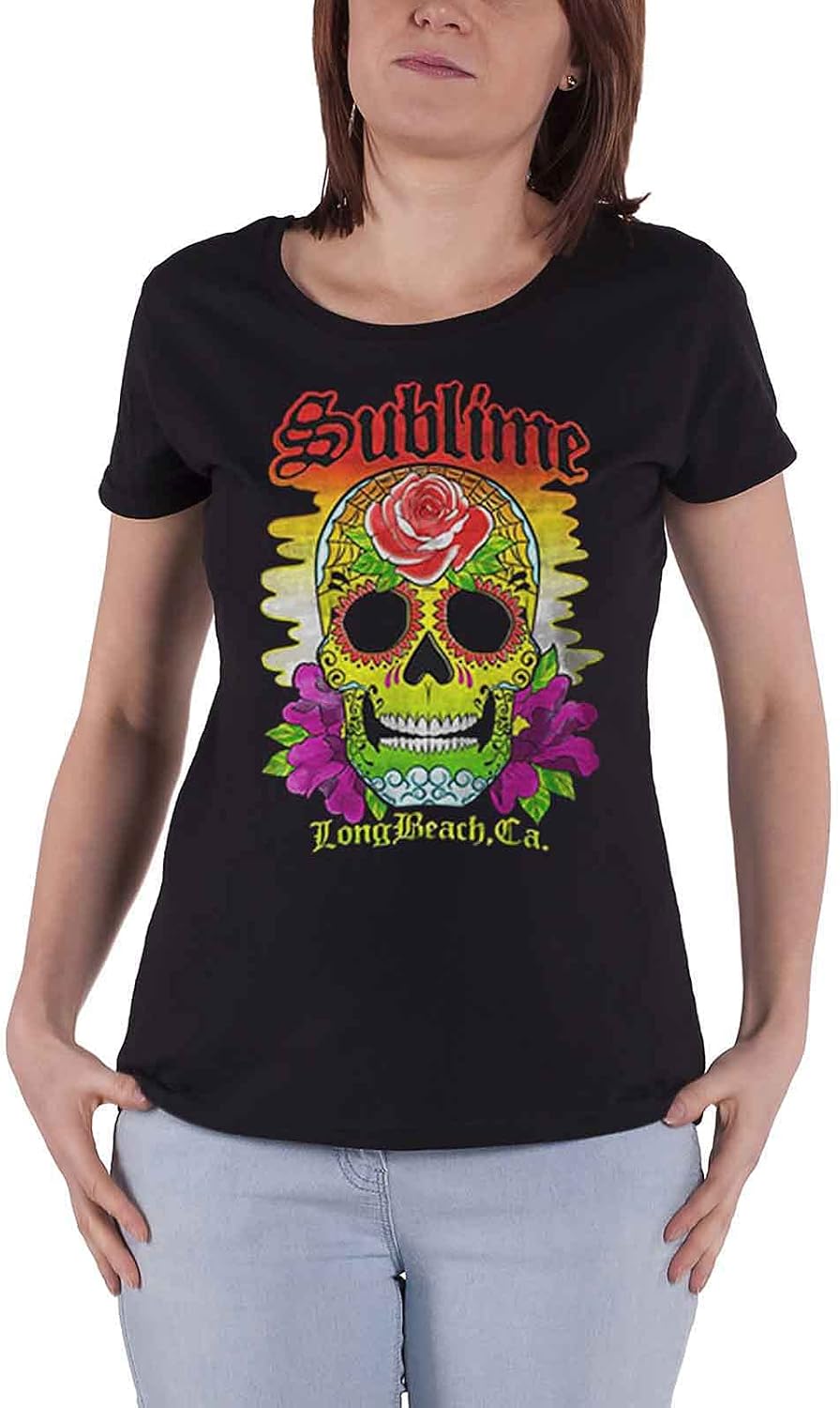 Sublime Colour Skull Junior Top Black