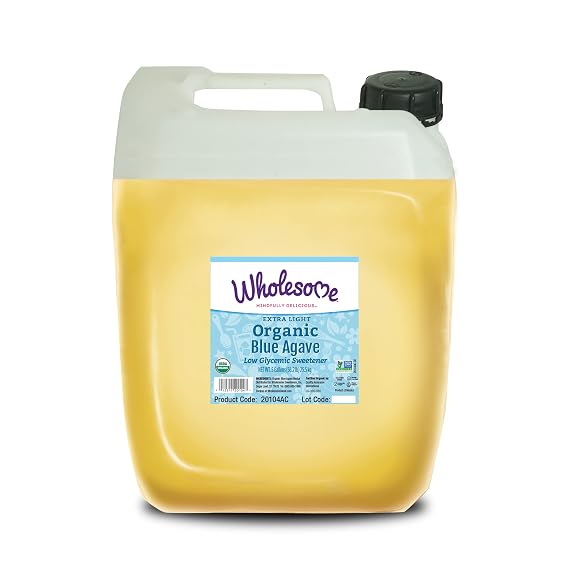 Wholesome Sweeteners Organic Extra Light Blue Agave, 5 gal, Single Unit, (Packaging May Vary)