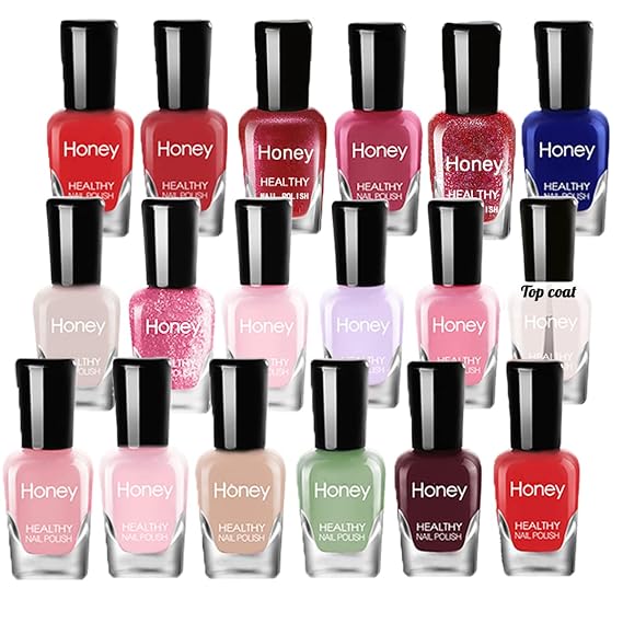 Organic Nail Polish Set, 18 Bottles x 5 mL, Non Toxic, Peel Off