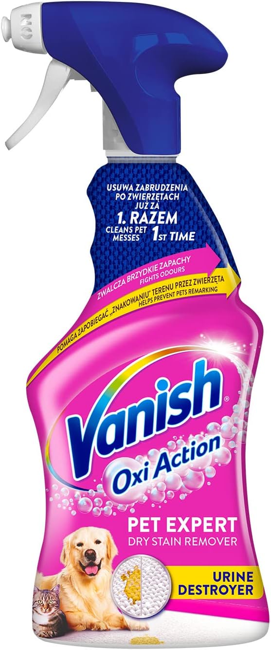 Vanish Pet Expert Carpet Care - Instant Action Stain Remover for Pet Stains & Urine Odours, Prevents Re-Marking (500ml)