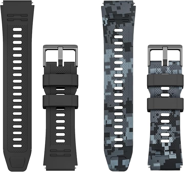 Smart Watch Band 22mm 2 Pack, for AMAZTIM Smart Watch Bands Replacement M2/T2, Compatible with KOSPET Tank M2/T2, Sports Straps Bands, Adjustable Wristband, Men Smartwatch Band