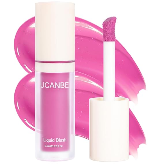 Dewy Liquid Blush for Cheeks, High Pigment Buildable Cream Blush, Long-Lasting Natural Glow - Hydrating Formula Lightweight Makeup Radiant Flushed Cheeks (05 Baby Pink)