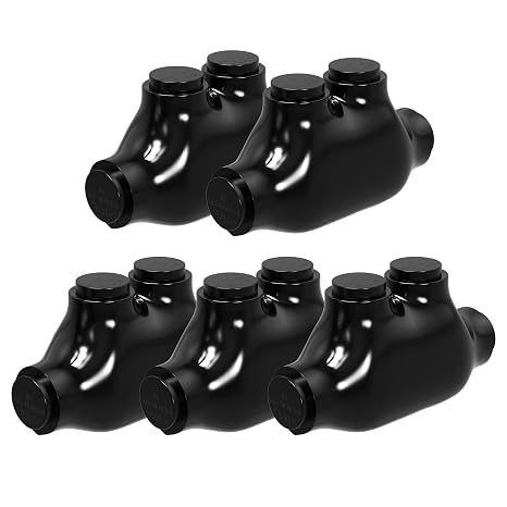 RVBOATPAT 5 Pack Insulated Inline Splice Connector 2-14 AWG Aluminum to Copper Wire Connectors 5/32" Slotted Allen Hex Insulated Cable Connectors