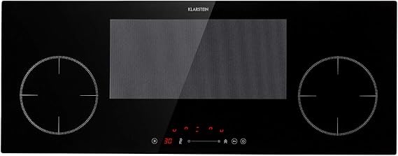 Klarstein Induction Hob Delicatessa 90 Slim - Induction Hob Recessed - 4 Cooking Areas - Touch Control Panel - 9 Modes - 7000W - Easy Control - Overheat Protection -