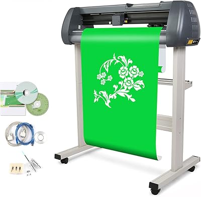 Vinyl Cutter Plotter Machine for Sign Making, 34 Inch Paper Feed Cutting Plotter with Stand