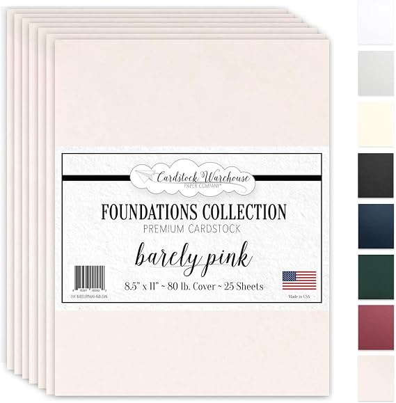 Cardstock Warehouse Foundation 25 Sheets, 8.5 x 11 80 lb, Pink Paper