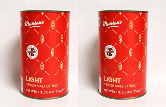 Muntons Malt Extract Liquid Unhopped Light 3Lb Cans (Pack of 2)