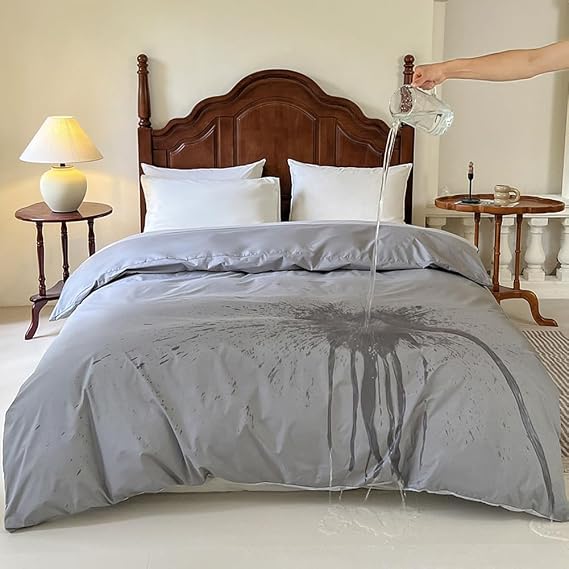 Waterproof Duvet Protector Cover, Gray, King