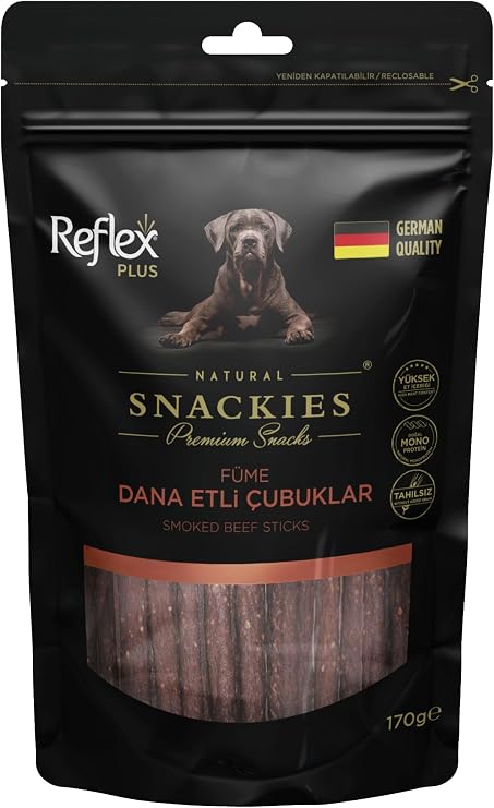Reflex Plus Snackies Natural Füme Dana Etli Çubuklar Premium Köpek Ödül Maması 170 g