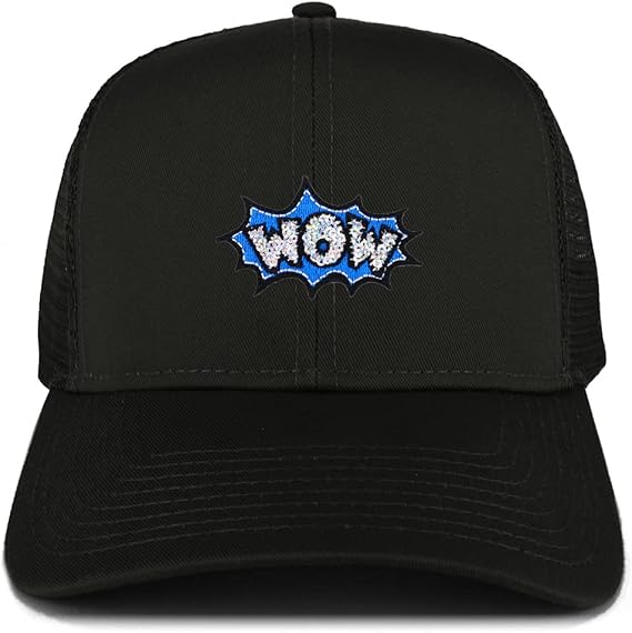 Armycrew Wow Cartoon Patch Structured Trucker Mesh Cap