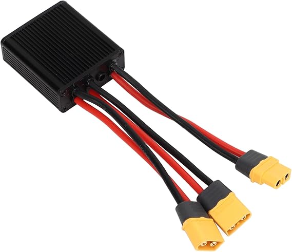 Dual Battery Pack Switch Balancer Aluminum Alloy Interface XT60 Dual Battery Discharge Converter for Electric Bike (20A)
