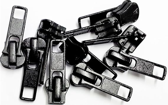 YKK Zipper Slider Replacement Kit- Universal #5 Vislon Sliders - Color Black (10 Sliders/Pack) Fits 5V & 5VS Sliders