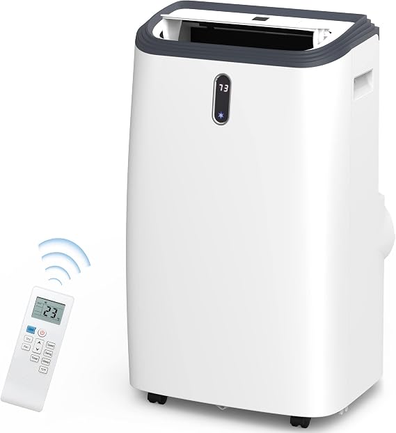 ZAFRO Portable Air Conditioners,3-in-1 Portable AC Unit,12000 BTU Air Conditioner for Room Up to 550 Sq. Ft,Cool & Dehumidifier & Fan Modes, Portable AC with Remote Control,White