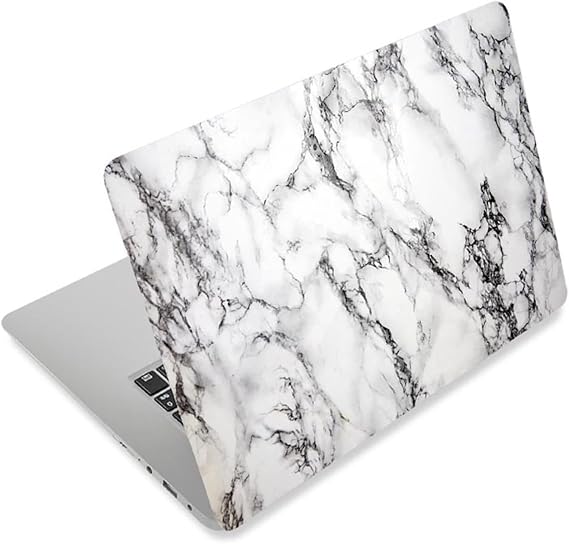 3D Print Laptop Skin Vinyl Sticker Decal, 12" 13" 13.3" 14" 15" 15.4" 15.6 inch Laptop Skin Sticker Cover Art Decal Protector Fits HP Dell Lenovo Compaq Apple Asus Acer (Black White Marble New)