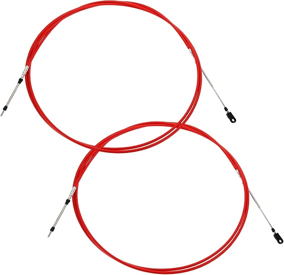 2 Pcs Boat Throttle Shift Control Cable Marine Outboard Remote Cable for Yamaha Replace Red