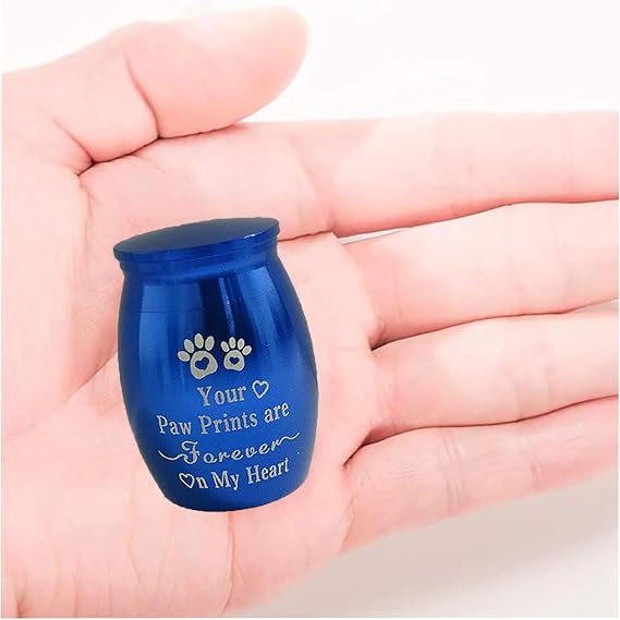 Small Pet Urns for Dogs Ashes Mini Urn Dog Ashes Cremation Keepsake Pet Memorial Urns Gift,Blue A