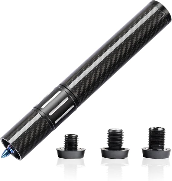 KONLLEN Pool Cue Extension with 3 Bumpers Carbon Fiber Billiards Cue Extension Billiard Accessories for Pool Sticks