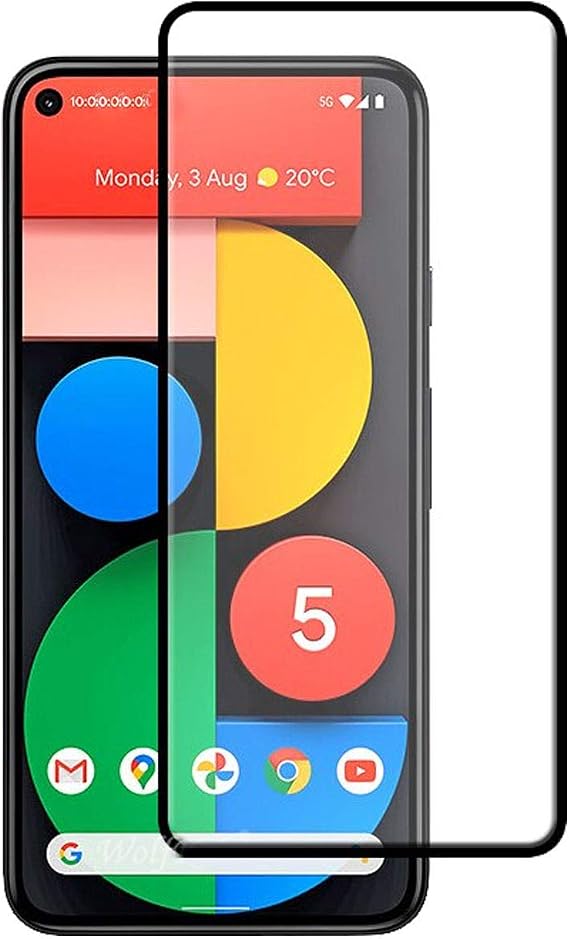 Microcase Google Pixel 5 Tam Kaplayan Çerçeveli Tempered Ekran Koruyucu - Siyah