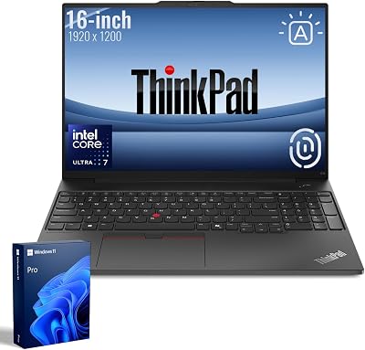 Lenovo ThinkPad E16 Business AI Laptop, 16 FHD Anti-Glare Touchscreen, Intel Core Ultra 7 155U, 64GB DDR5, 1TB SSD, Fingerprint, Backlit Keyboard, HDMI, 1080p Webcam, Wi-Fi 6, Windows 11 Pro