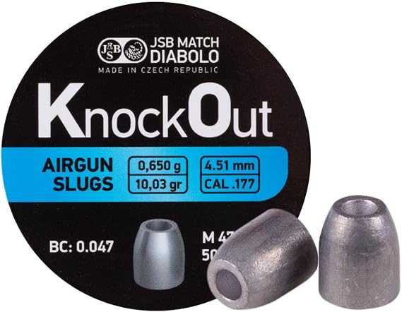 JSB Knockout Slugs .177 Cal, 10.03gr, Hollowpoint, 500ct