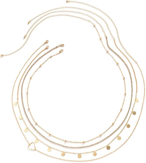 JFORYOU Waist Chain for Women Layered Belly Chain for The Waist Adjustable Waterproof Sexy Bikini Satellite Beads Chain Summer Non Tarnish Body Chain Jewelry for Women