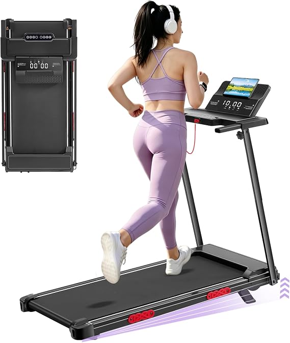 Compact Walking Pad Treadmill with Handle Bar and Incline for Home, 2026 Upgrade Portable Walking Treadmill with Handles, 3.0HP Walking Pad for Exercising, 0.6-7.6MPH, 350LBS