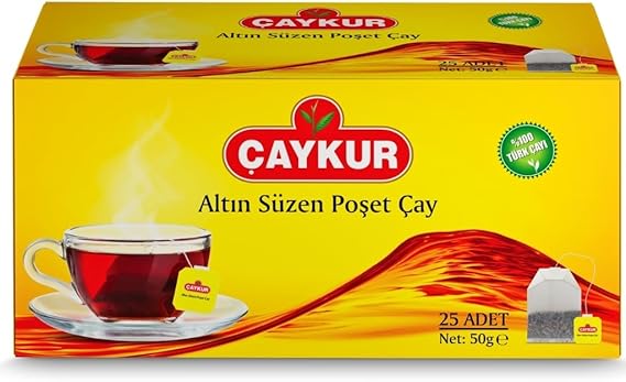 Caykur Siyah Süzen Bardak Poşet Çay (Sarı) [25 x 2g]