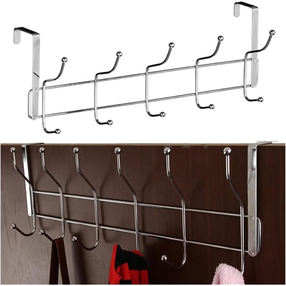 Orret Home 12'L Metal Kapı Arkası Askı, Amerikan Kapı Arkası Askılık, Banyo, Mutfak, Yatak Odası İçin Krom Askı (2 Adet)