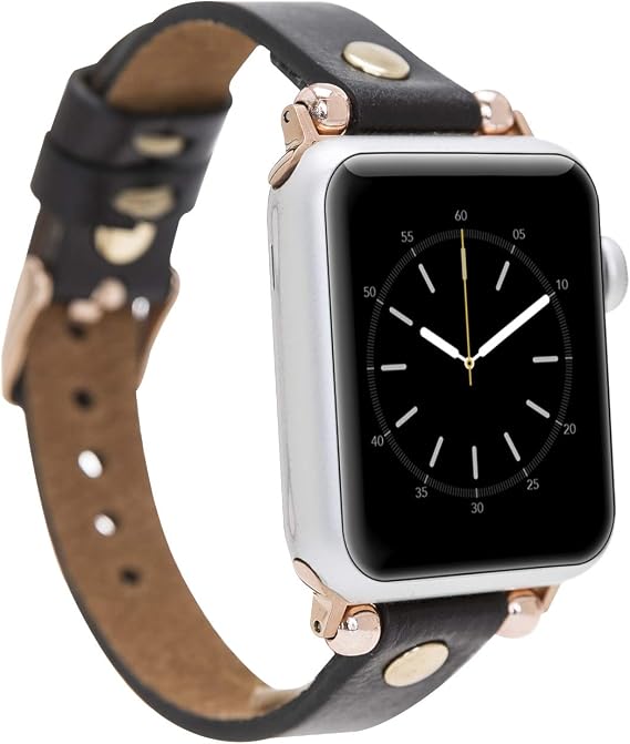 Bayelon Fitbit Versa-Versa Lite-Versa 2 Uyumlu Deri Kordon GT RST1 Siyah