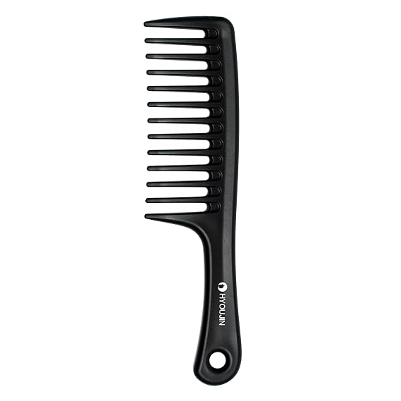 HYOUJIN Large Wide Tooth Comb Detangling for Curly,Wet,Dry Hair,Black