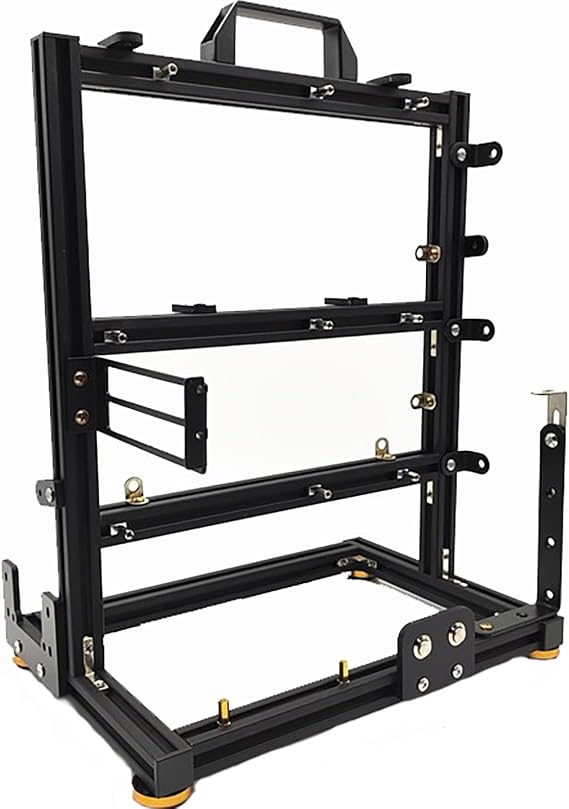 PC Test Bench Open Frame Air Computer Case Rack Bracket, Aluminum PC Creative Assembly Frame Test Bench, Support ATX Motherboard Computer Stand, Portable Vertical Horizontal Wall Hanging