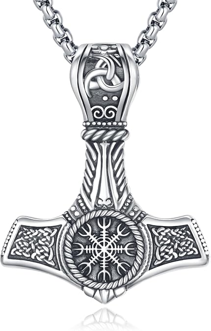 Viking Necklace for Men 925 Sterling Silver Nordic Viking Necklace Viking Amulet Jewelry Gifts for Men Women