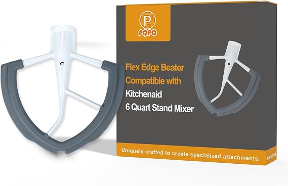 Flex Edge Beater Compatible with KitchenAid 6 Quart Bowl-Lift Stand Mixer, With Silicone Edges Compatible with KitchenAid Mixer Accessories