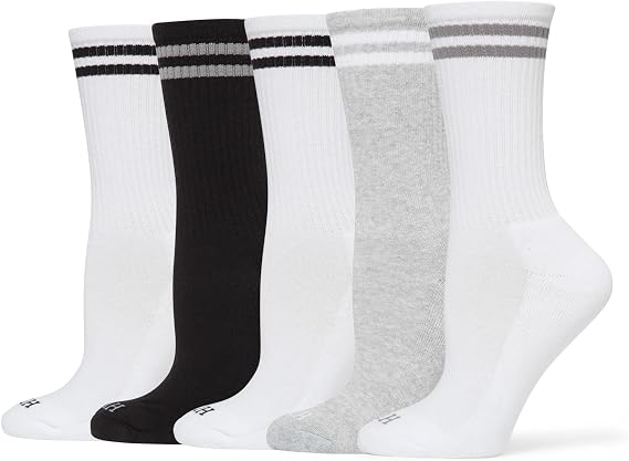 HUE Women's Sport Crew Sock 5 Pair Pack