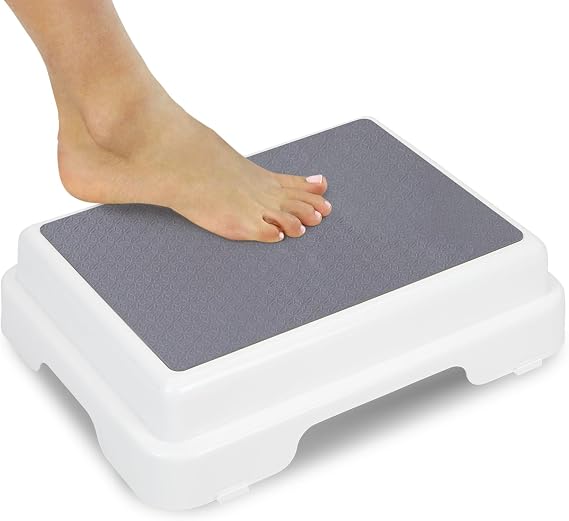 Vive Bath Shower Step Stool (4.5") - Slip Resistant, Stackable | Indoor/Outdoor - Safety Stepping Stool Bathroom Aid for Adults, Handicap, Elderly, Seniors, Bathtub, High Beds, Kitchens