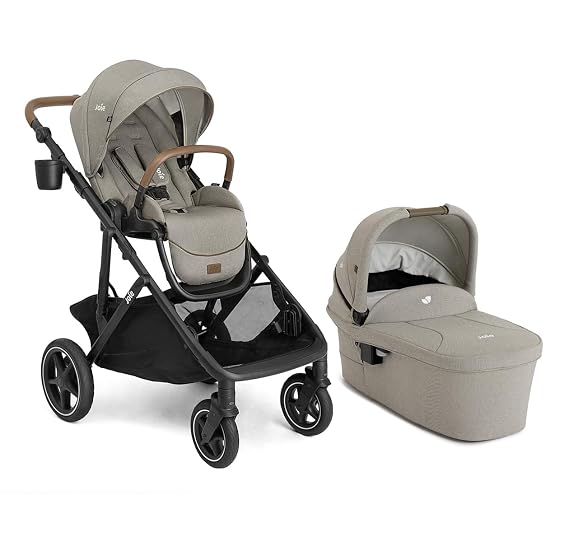 Joie Baby Chive Single-to-Double Stroller & 2-in-1 Carry Cot Bassinet | All-in-One Convertible & Modular Stroller, 20+ Customizable Modes with All-Terrain Wheels
