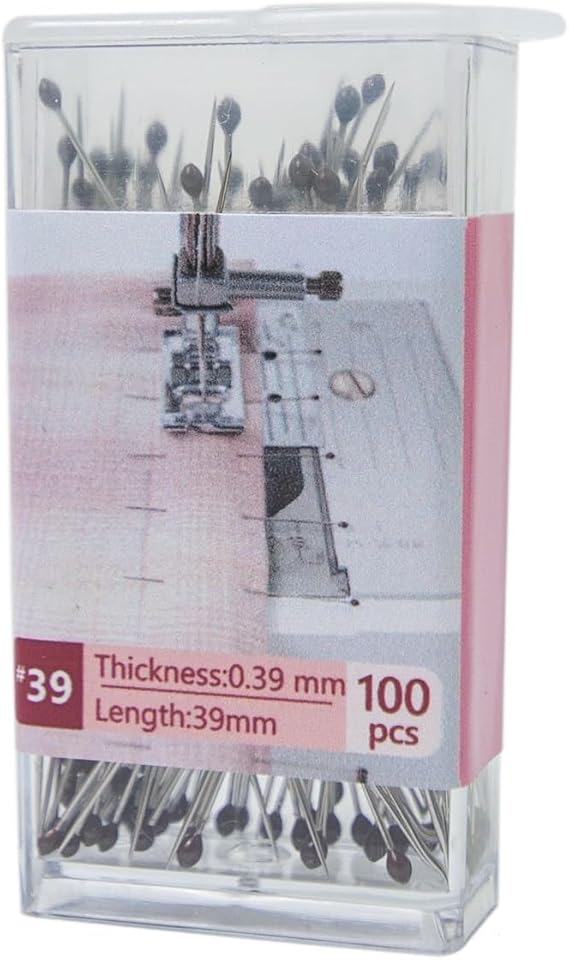 100Pcs Extra Fine Pins Stainless Steel Pins 1.5" Long (0.39mm)