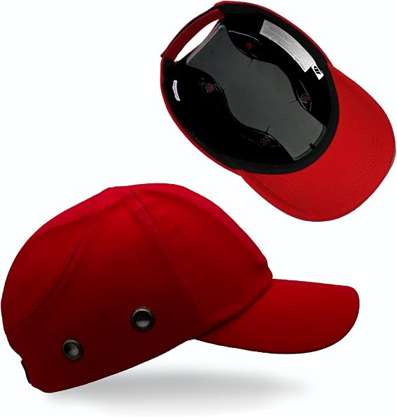 Red Baseball Safety Bump Caps Helmet Hard Hat Head Protection Caps for Men and Women