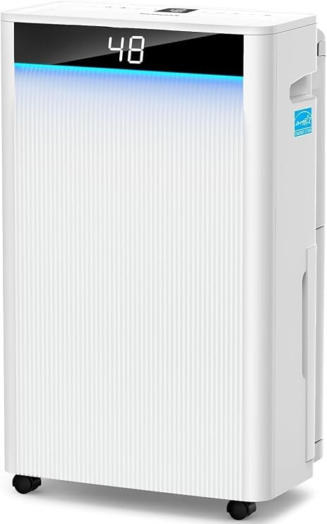 KeepGlad 4500 Sq. Ft Energy Star 2025 Dehumidifier for Basement, Dehumidifier for Home with Drain Hose, Intelligent Humidity Control, Ultra Quiet 35 dB, Dehumidifier for Bathroom, Bedroom, Office