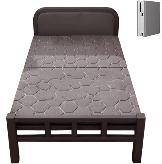 Portable Folding Bed for Adults Space Saving Guest Bed Ruggedized Frame Metal Folding Bed Frame Ideal for Small Apartments Guest Rooms(Gray B,190 * 70 * 40cm)