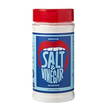 Bakers Club 9oz Salt & Vinegar Seasoning - French Fries, Wing Dust, Popcorn, Chips, Nuts, Snacks and More - Gluten-Free, MSG Free, Non-GMO - Zesty Tangy & Salty Spice Blend Dry Vinegar Powder