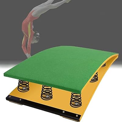 Gymnastics Springboard, Hardwood Gymnastics Springboard for Kids, Heavy Duty Pro Curved Spring Board with Steel Spring & Jump Pad, Vault Gymnastics Equipment for Sports ClubMartial