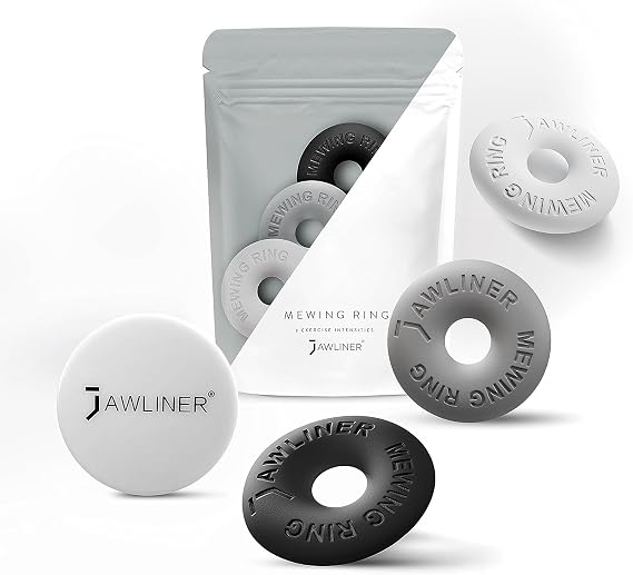 Jawliner JAWLINER Mewing Ring: Perfect Your Mewing Technique, Elevate Your Jawline with Our jaw Exerciser - Beginner to Expert Levels for Optimal Results (3 Pack)