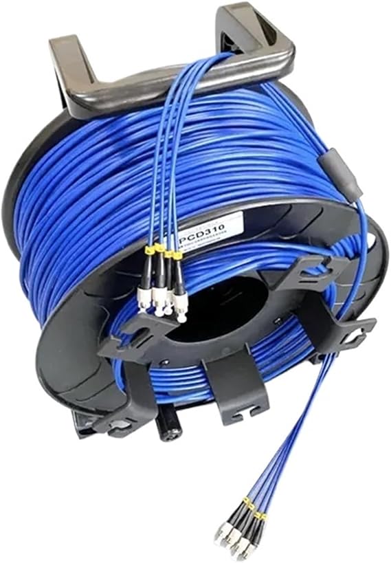 200m 4/6/8 Core Armored Patchcord with PCD310 Reel Singlemode LC SC FC A SM PVC DVI Waterproof Connector Fiber Optic Jumper(SC-SC,6C with drum)