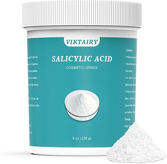Pure Salicylic Acid Powder (8 oz), Cosmetic Grade | Original Ingredients with no Additives, BHA Exfoliant for DIY Cleanser, Toner, Shampoo, Body Wash, Lotion