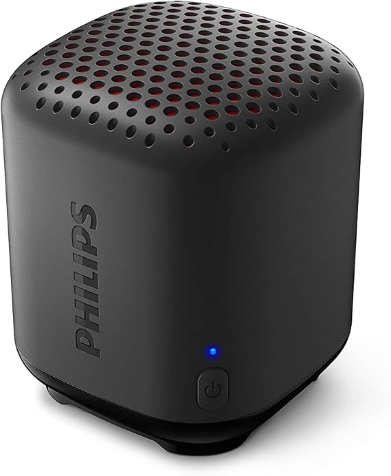 Philips Mini Bluetooth Speaker, Outdoor Wireless Portable Small Speakers for Traveling Pool Beach Shower, Mono Sound IPX7 Waterproof Speaker, 8 Hours Play Time, USB Type C Rechargeable
